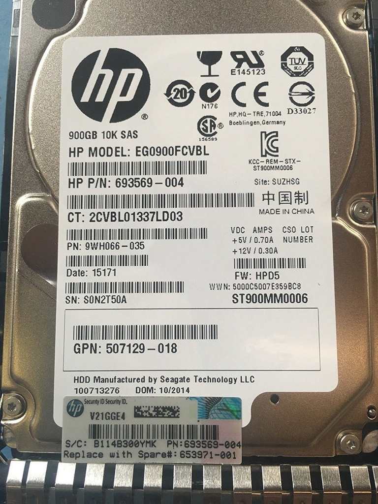 HDD 2.5 UC 900 Go SAS 10k RACK DL380 G9
